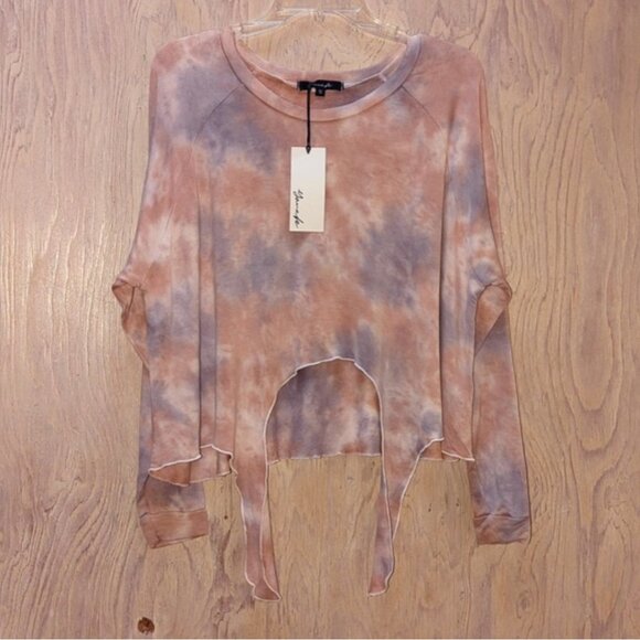 yana k Sweaters - NWT Yana K Baker Camel/Grey Fleece Tie Dye Sweater Oversized sz Small